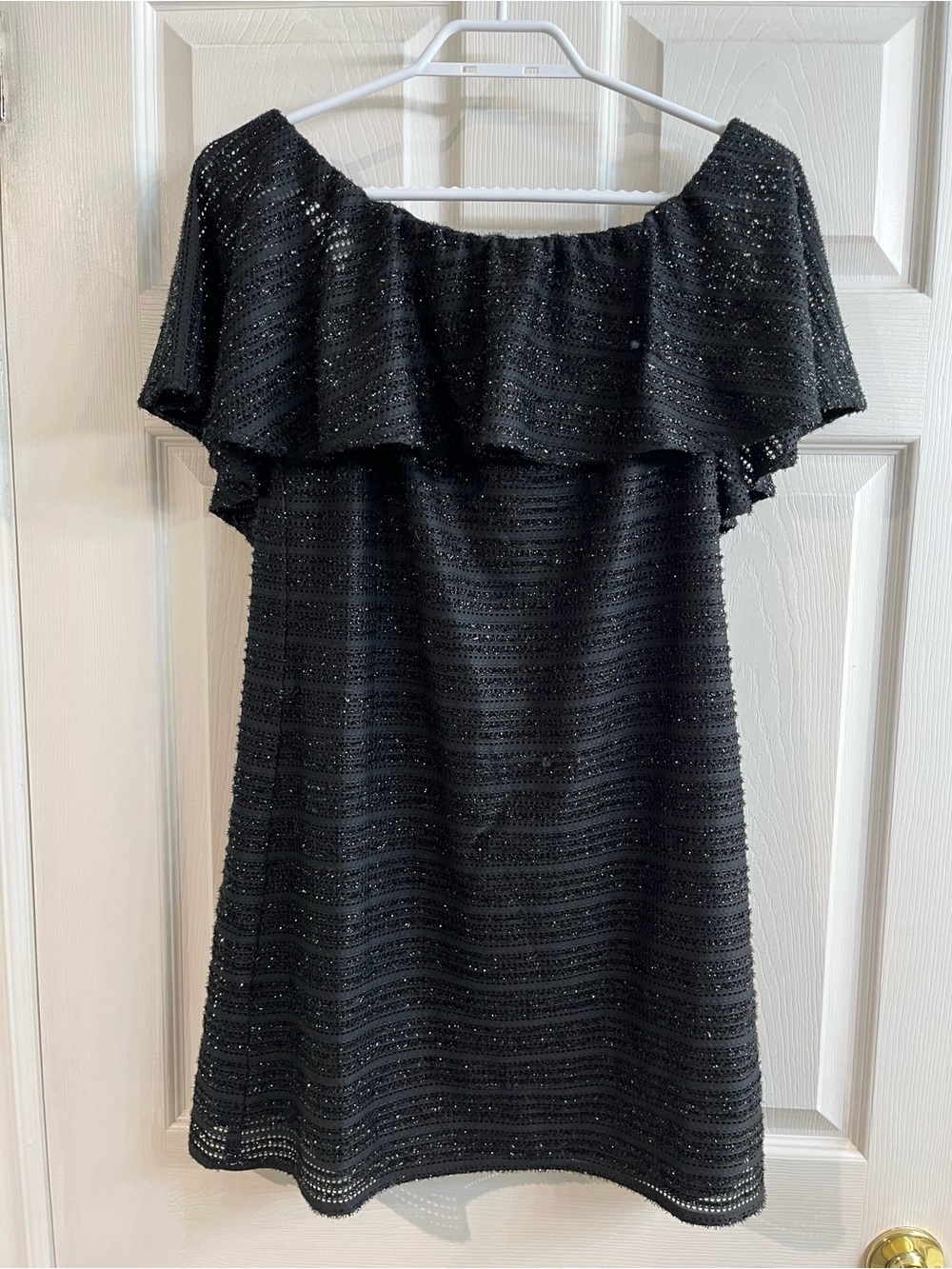 Halston Quiet Luxury off the shoulder sparkling Timeless Dress size 4
